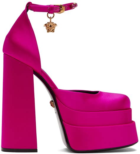 versace heels lilac|versace pink platform heels.